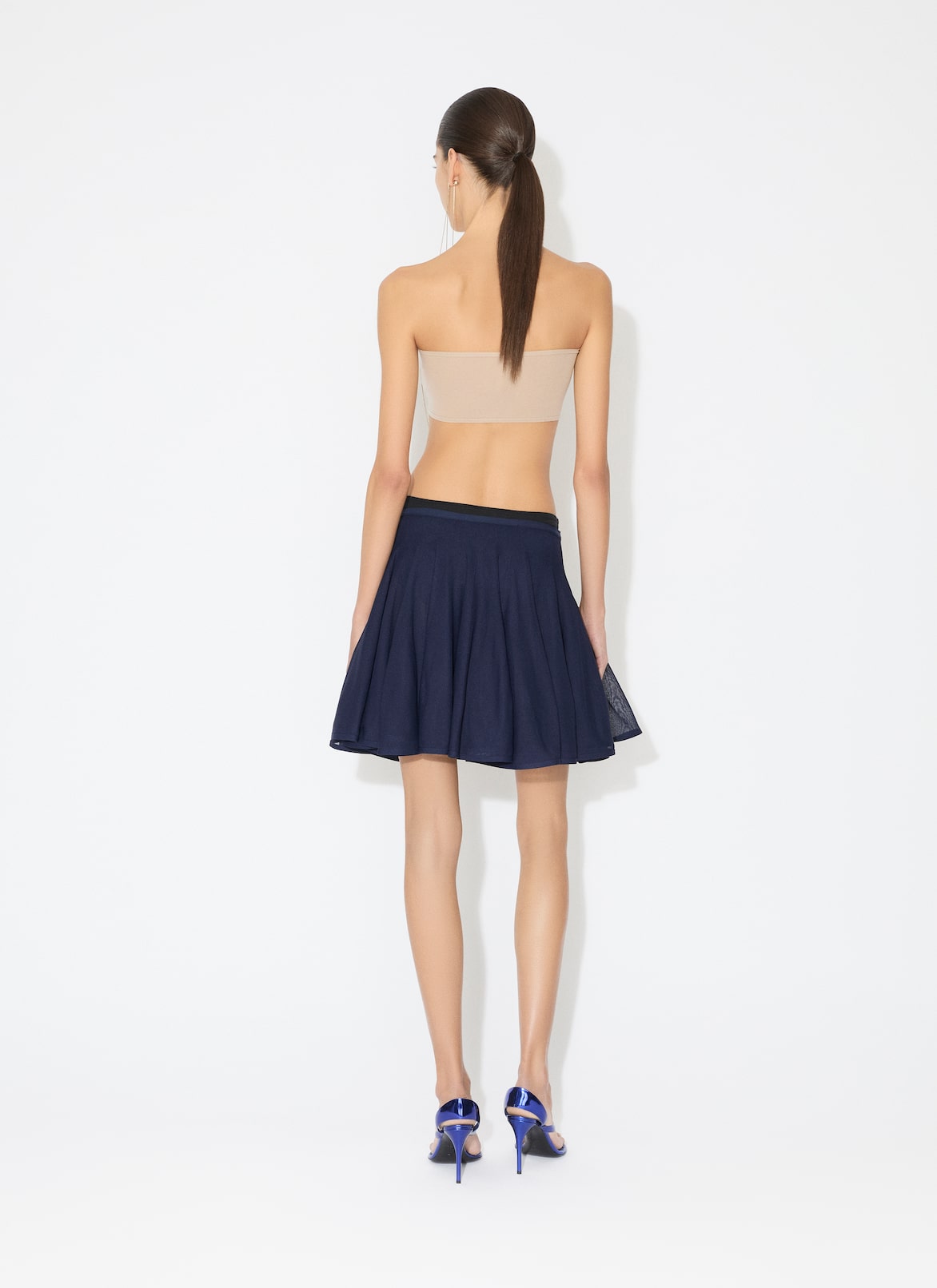 FINE KNIT SKATER SKIRT ALAÏA DARK BLUE FINE KNIT SKATER SKIRT